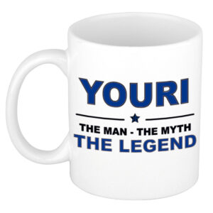 Youri The man, The myth the legend pensioen cadeau mok/beker 300 ml