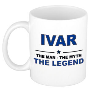 Ivar The man, The myth the legend pensioen cadeau mok/beker 300 ml