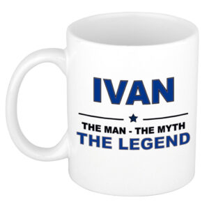 Ivan The man, The myth the legend pensioen cadeau mok/beker 300 ml