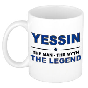 Yessin The man, The myth the legend pensioen cadeau mok/beker 300 ml