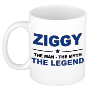 Ziggy The man, The myth the legend pensioen cadeau mok/beker 300 ml