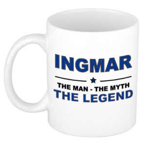 Ingmar The man, The myth the legend pensioen cadeau mok/beker 300 ml