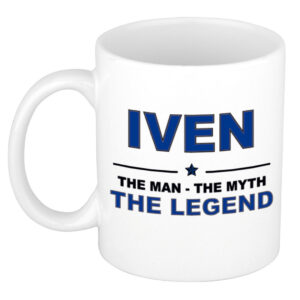 Iven The man, The myth the legend pensioen cadeau mok/beker 300 ml