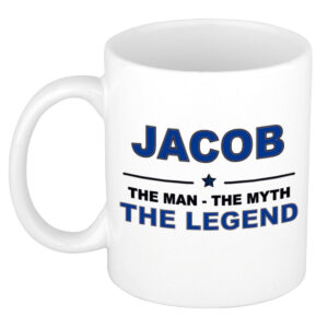 Jacob The man, The myth the legend pensioen cadeau mok/beker 300 ml
