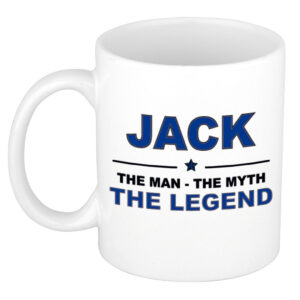 Jack The man, The myth the legend pensioen cadeau mok/beker 300 ml