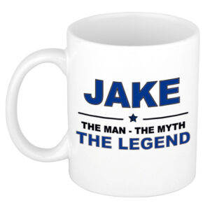 Jake The man, The myth the legend pensioen cadeau mok/beker 300 ml