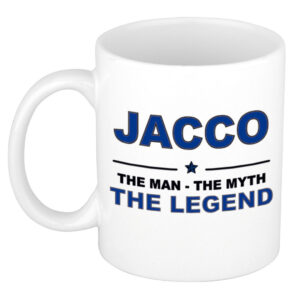 Jacco The man, The myth the legend pensioen cadeau mok/beker 300 ml