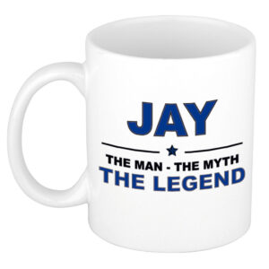 Jay The man, The myth the legend pensioen cadeau mok/beker 300 ml