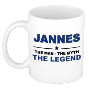 Jannes The man, The myth the legend pensioen cadeau mok/beker 300 ml