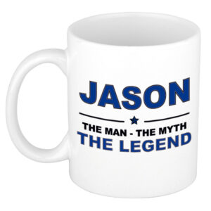 Jason The man, The myth the legend pensioen cadeau mok/beker 300 ml