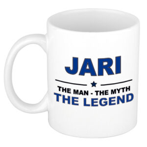 Jari The man, The myth the legend pensioen cadeau mok/beker 300 ml