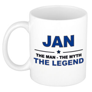 Jan The man, The myth the legend pensioen cadeau mok/beker 300 ml