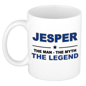 Jesper The man, The myth the legend pensioen cadeau mok/beker 300 ml