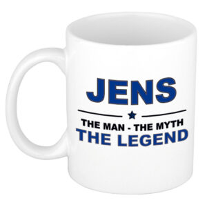 Jens The man, The myth the legend pensioen cadeau mok/beker 300 ml