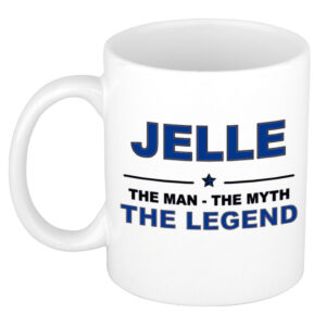 Jelle The man, The myth the legend pensioen cadeau mok/beker 300 ml