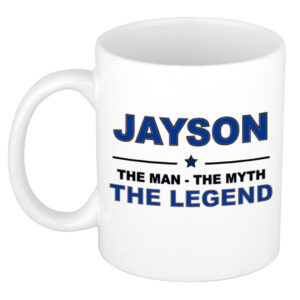 Jayson The man, The myth the legend pensioen cadeau mok/beker 300 ml