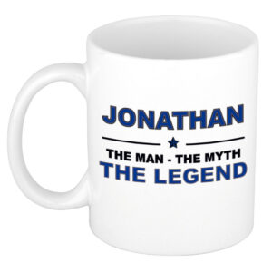 Jonathan The man, The myth the legend pensioen cadeau mok/beker 300 ml