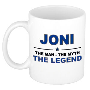 Joni The man, The myth the legend pensioen cadeau mok/beker 300 ml