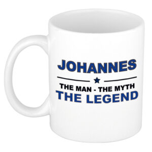 Johannes The man, The myth the legend pensioen cadeau mok/beker 300 ml
