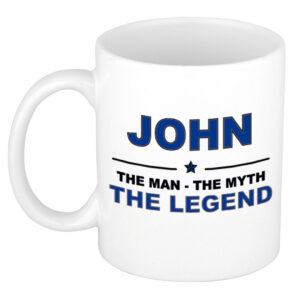 John The man, The myth the legend pensioen cadeau mok/beker 300 ml