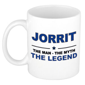 Jorrit The man, The myth the legend pensioen cadeau mok/beker 300 ml