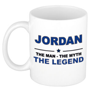 Jordan The man, The myth the legend pensioen cadeau mok/beker 300 ml