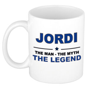 Jordi The man, The myth the legend pensioen cadeau mok/beker 300 ml