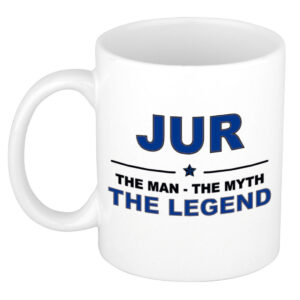 Jur The man, The myth the legend pensioen cadeau mok/beker 300 ml