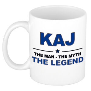 Kaj The man, The myth the legend pensioen cadeau mok/beker 300 ml