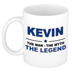 Kevin The man, The myth the legend pensioen cadeau mok/beker 300 ml