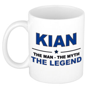 Kian The man, The myth the legend pensioen cadeau mok/beker 300 ml