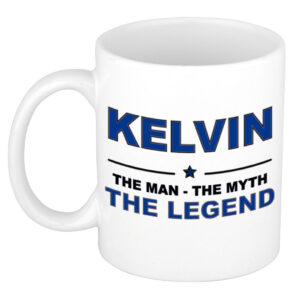 Kelvin The man, The myth the legend pensioen cadeau mok/beker 300 ml