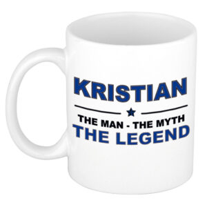 Kristian The man, The myth the legend pensioen cadeau mok/beker 300 ml