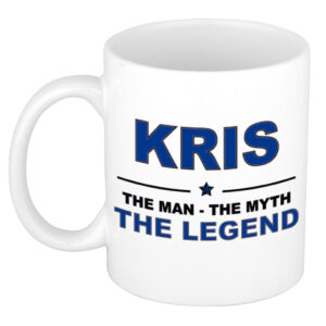 Kris The man, The myth the legend pensioen cadeau mok/beker 300 ml