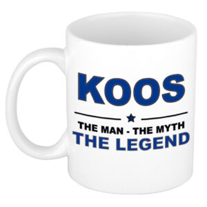 Koos The man, The myth the legend pensioen cadeau mok/beker 300 ml