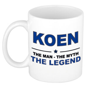 Koen The man, The myth the legend pensioen cadeau mok/beker 300 ml
