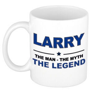 Larry The man, The myth the legend pensioen cadeau mok/beker 300 ml