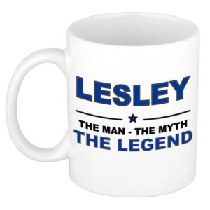 Lesley The man, The myth the legend pensioen cadeau mok/beker 300 ml