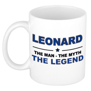 Leonard The man, The myth the legend pensioen cadeau mok/beker 300 ml