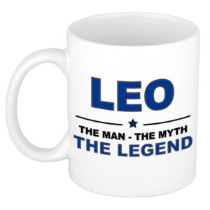 Leo The man, The myth the legend pensioen cadeau mok/beker 300 ml