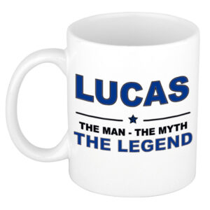 Lucas The man, The myth the legend pensioen cadeau mok/beker 300 ml