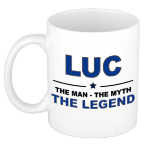Luc The man, The myth the legend pensioen cadeau mok/beker 300 ml