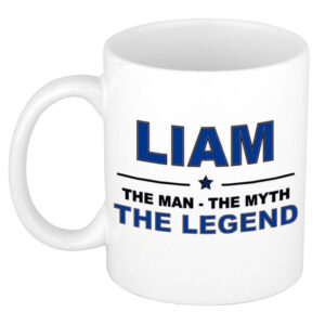 Liam The man, The myth the legend pensioen cadeau mok/beker 300 ml