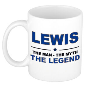 Lewis The man, The myth the legend pensioen cadeau mok/beker 300 ml