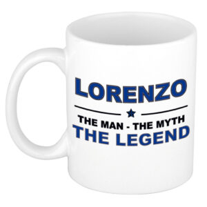 Lorenzo The man, The myth the legend pensioen cadeau mok/beker 300 ml