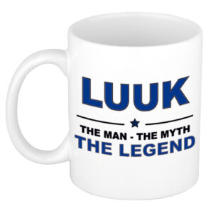 Luuk The man, The myth the legend pensioen cadeau mok/beker 300 ml
