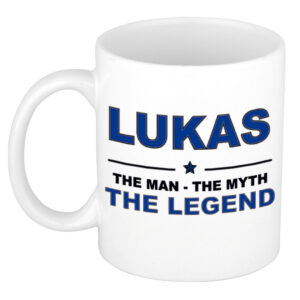 Lukas The man, The myth the legend pensioen cadeau mok/beker 300 ml