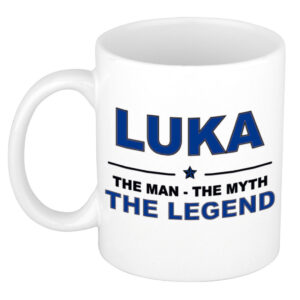 Luka The man, The myth the legend pensioen cadeau mok/beker 300 ml