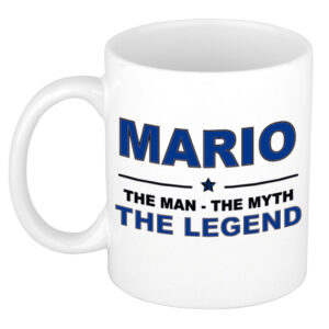 Mario The man, The myth the legend pensioen cadeau mok/beker 300 ml