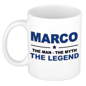 Marco The man, The myth the legend pensioen cadeau mok/beker 300 ml